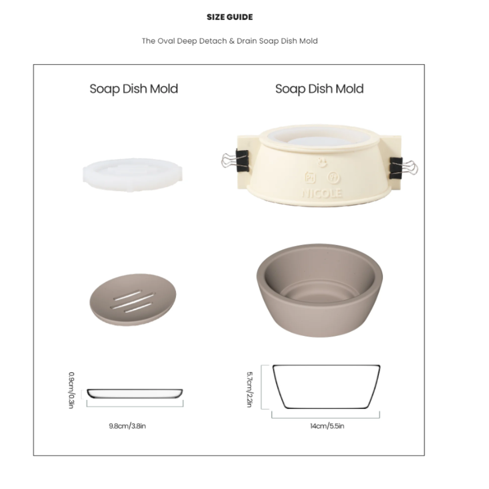 Boowan Nicole: The Oval Deep Detach & Drain Soap Dish Mold