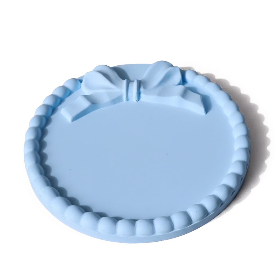 Round \ Square Bow Border Trinket Silicone Mould |  For Concrete | Jesmonite®️| Resin