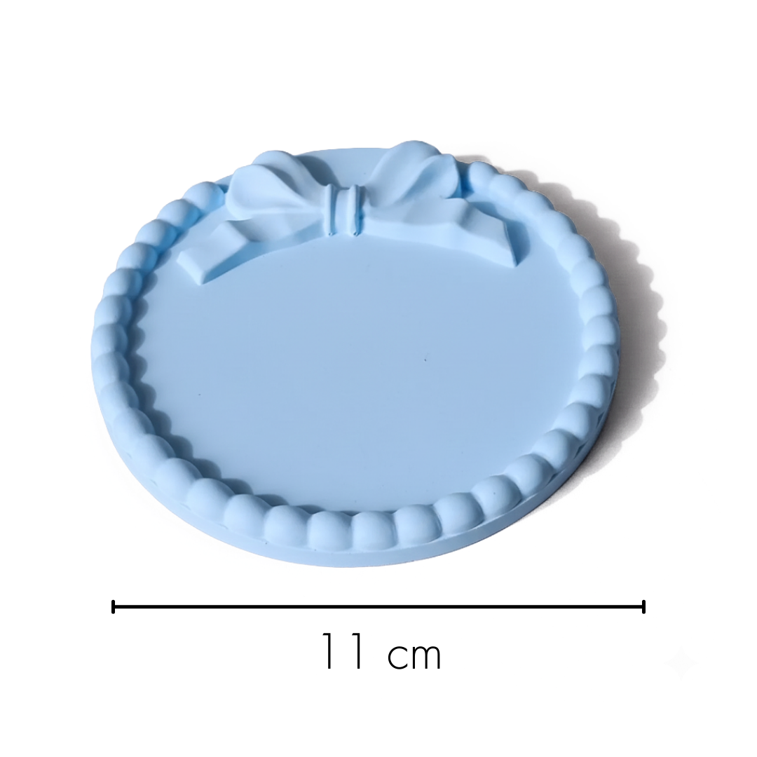 Round \ Square Bow Border Trinket Silicone Mould |  For Concrete | Jesmonite®️| Resin