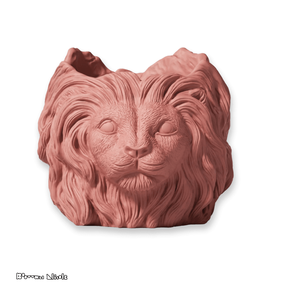 Boowan Nicole: Lion Head Concrete Planter& Vase Pot Silicone Mold