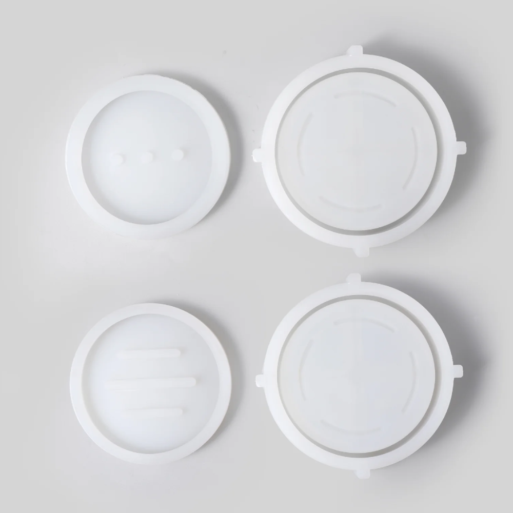 Boowan Nicole: Round Detach & Drain Soap Dish Silicone Mold