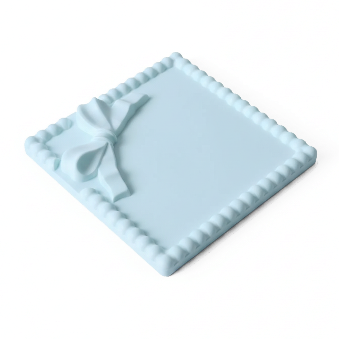 Round \ Square Bow Border Trinket Silicone Mould |  For Concrete | Jesmonite®️| Resin
