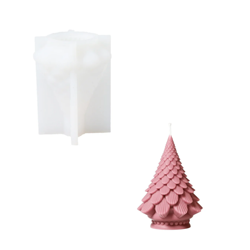 Boowan Nicole: Pinecone Christmas Tree Candle Silicone Mold