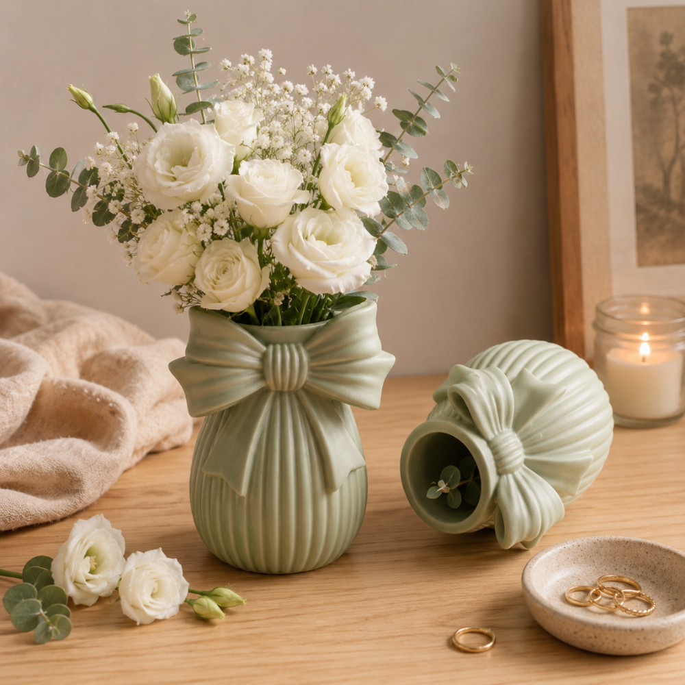 Ribbon Bow Vase Silicone Mould |  For Concrete | Jesmonite®️