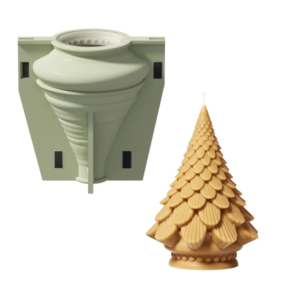 Boowan Nicole: Pinecone Christmas Tree Candle Silicone Mold