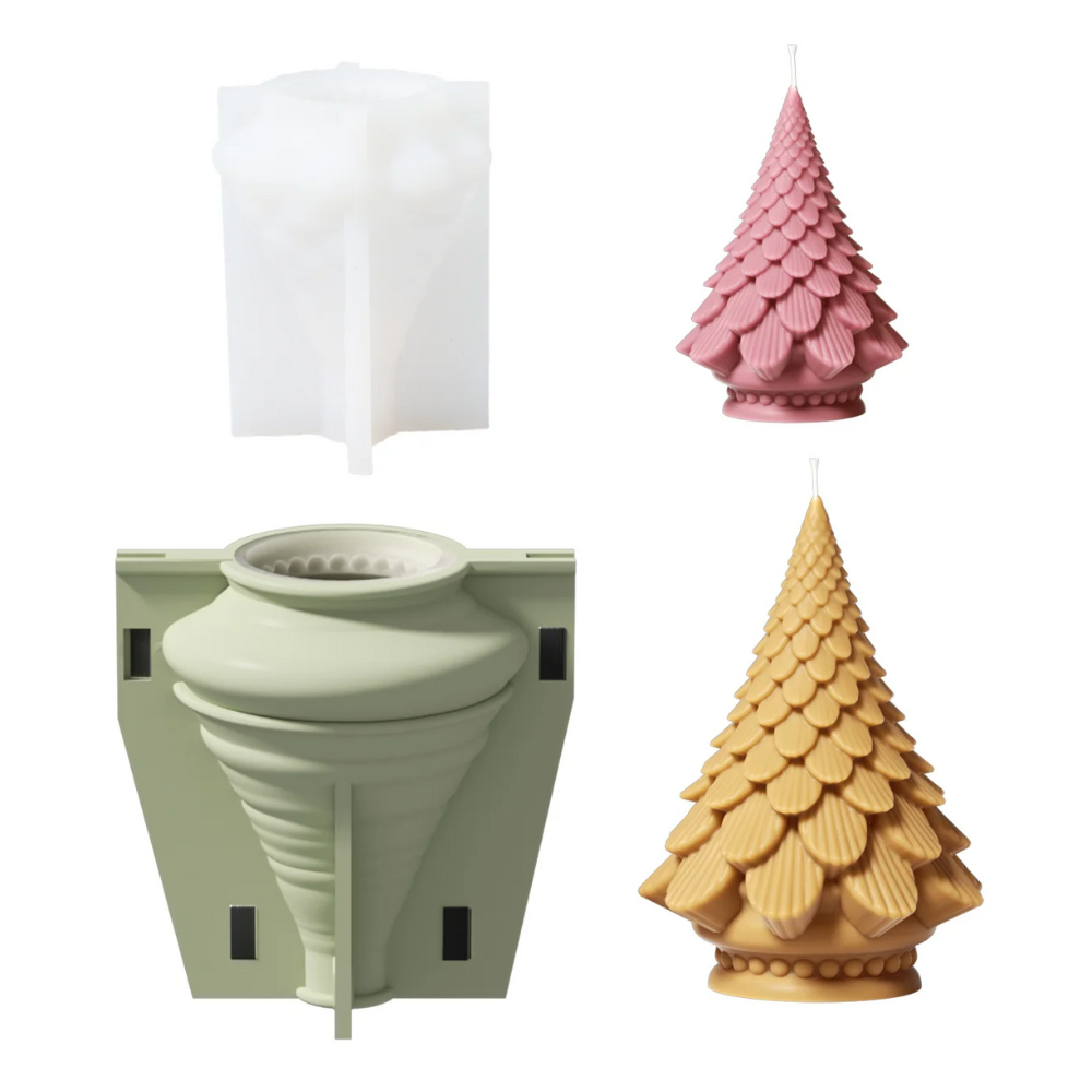 Boowan Nicole: Pinecone Christmas Tree Candle Silicone Mold