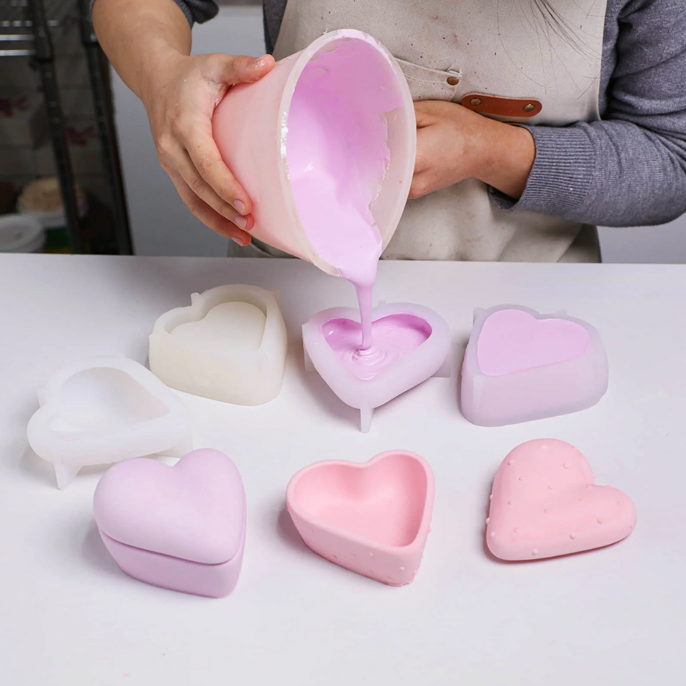 Boowan Nicole:  Cloud Heart Candle Jar Silicone Mold Collection