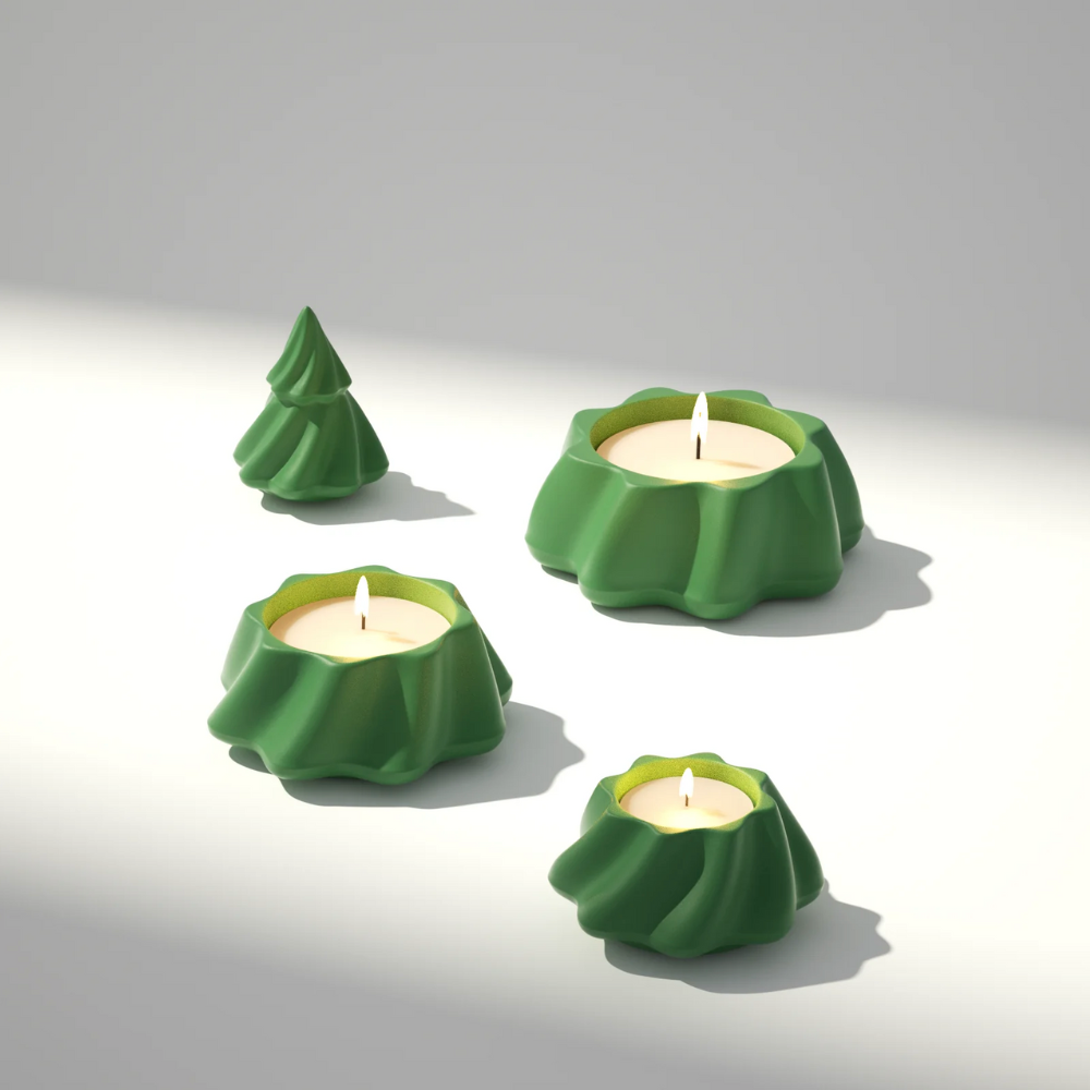 Boowan Nicole:Mystical Stacking Christmas Tree Candle Jar Silicone Mold