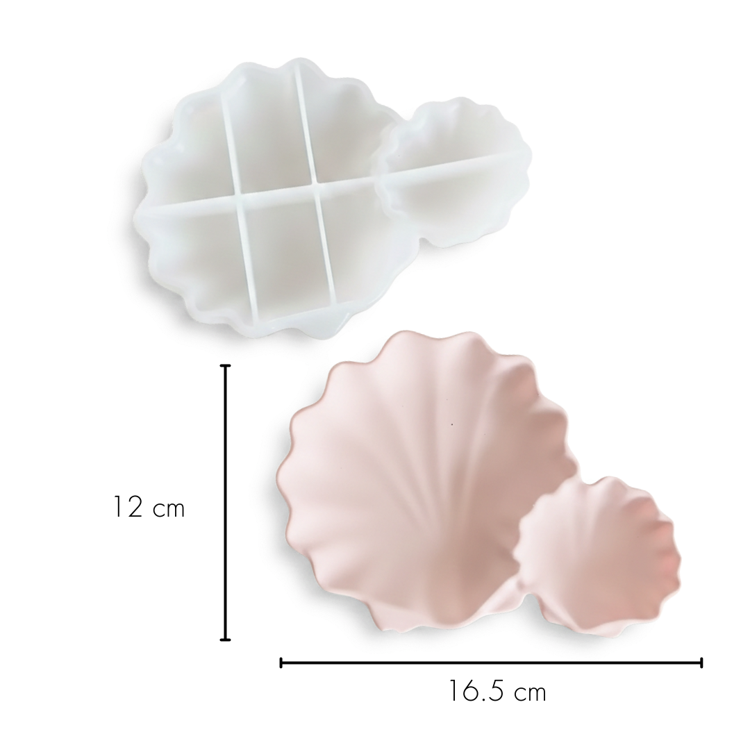 Scallop Shell Duo Dish Mould |  For Concrete | Jesmonite®️| Resin