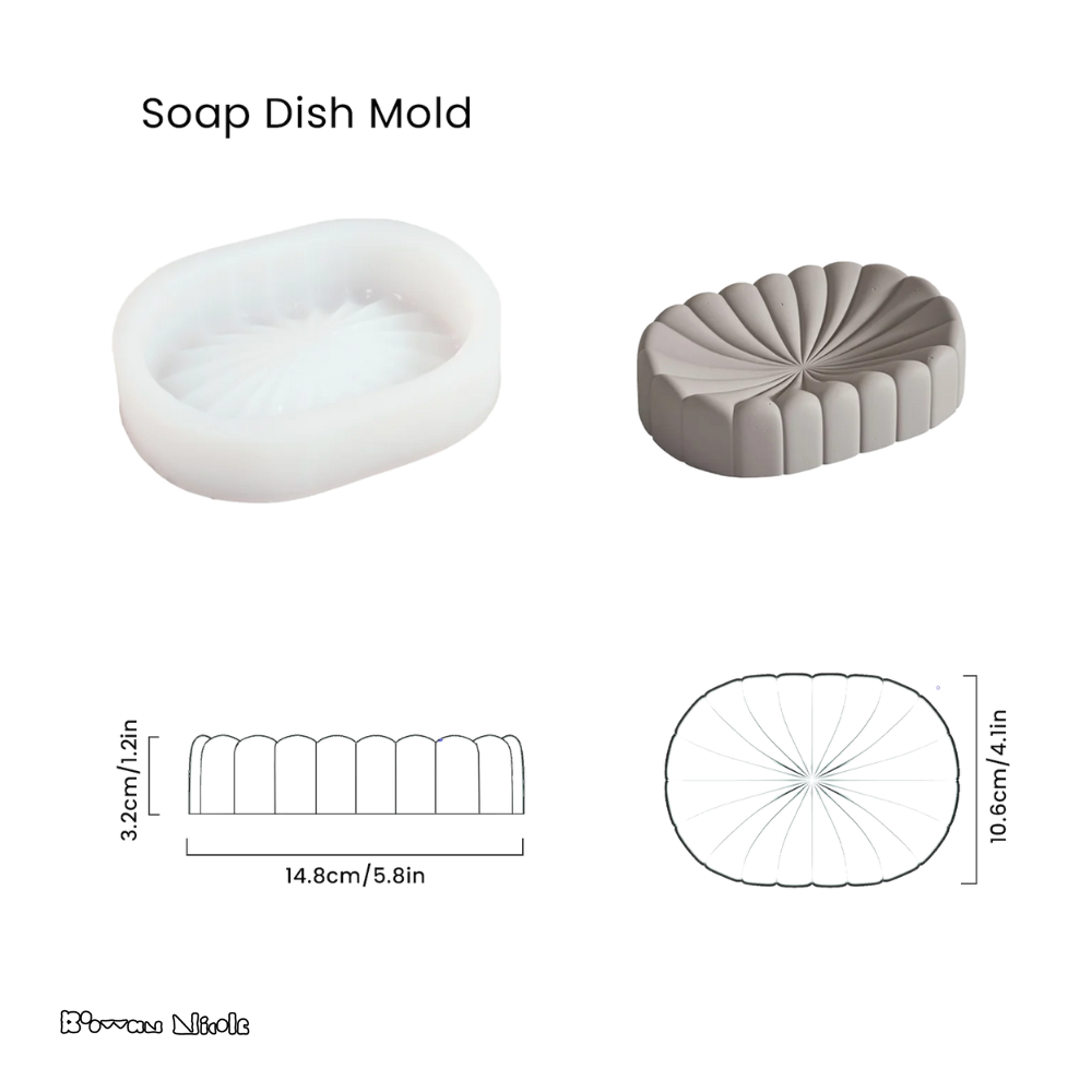 12-Cavity Oval Soap Silicone Mould – Boowan Nicole