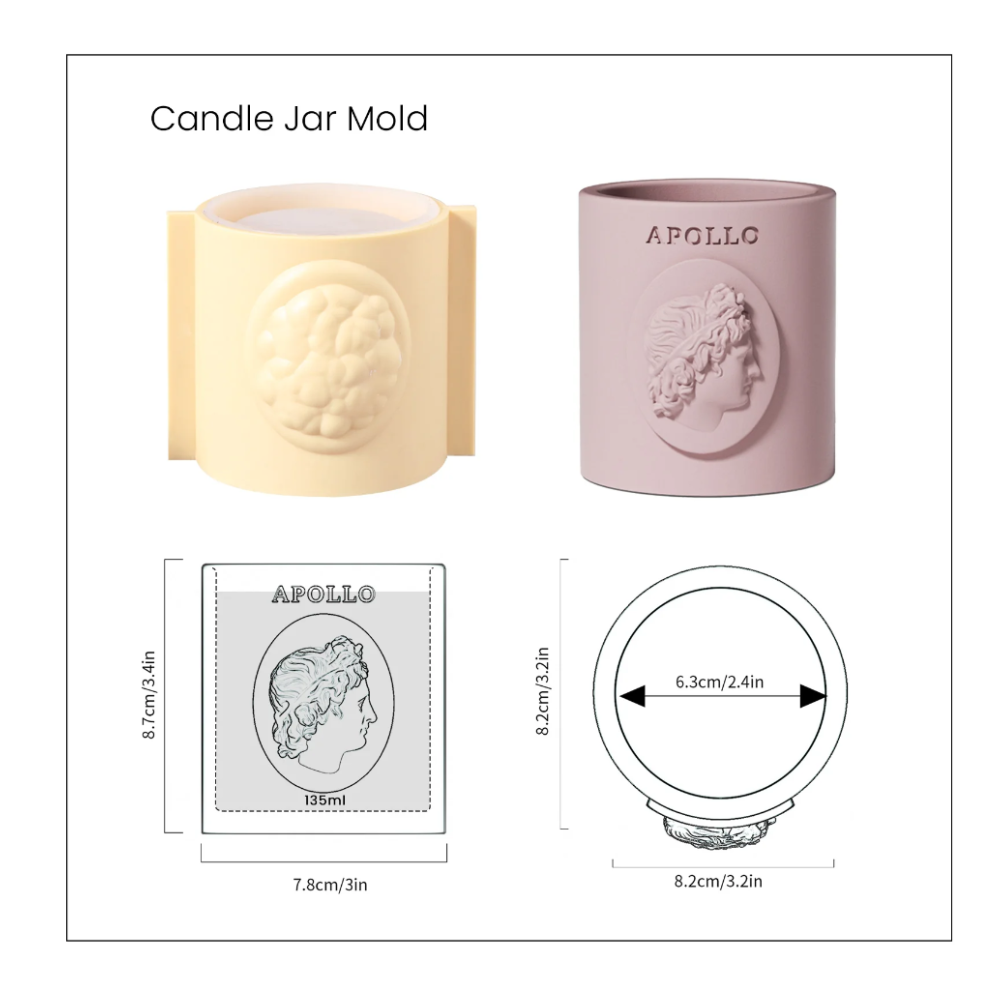 Boowan Nicole: APOLLO Candle Jar With LId Silicone Mould