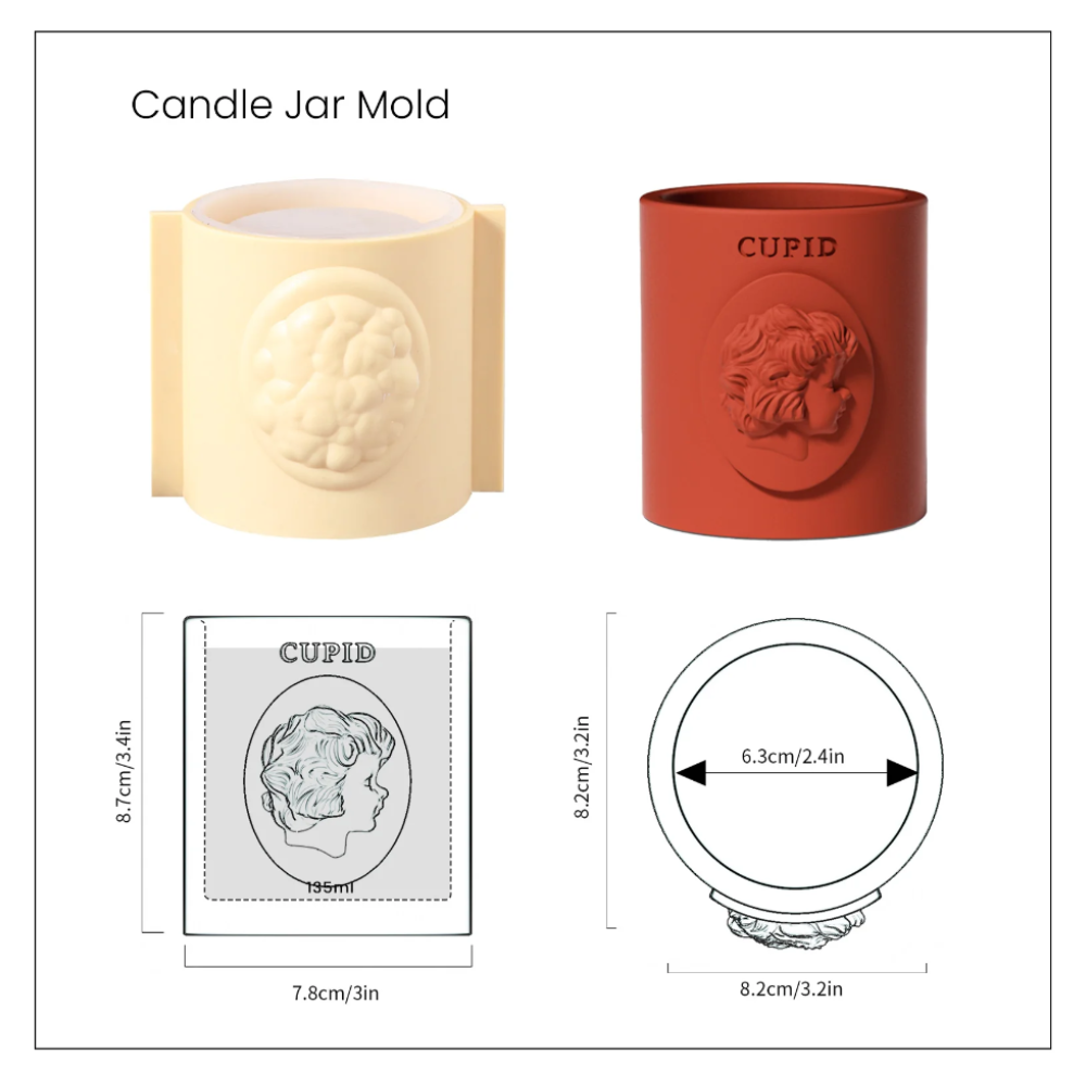 Boowan Nicole: CUPID Candle Jar only Silicone Mould