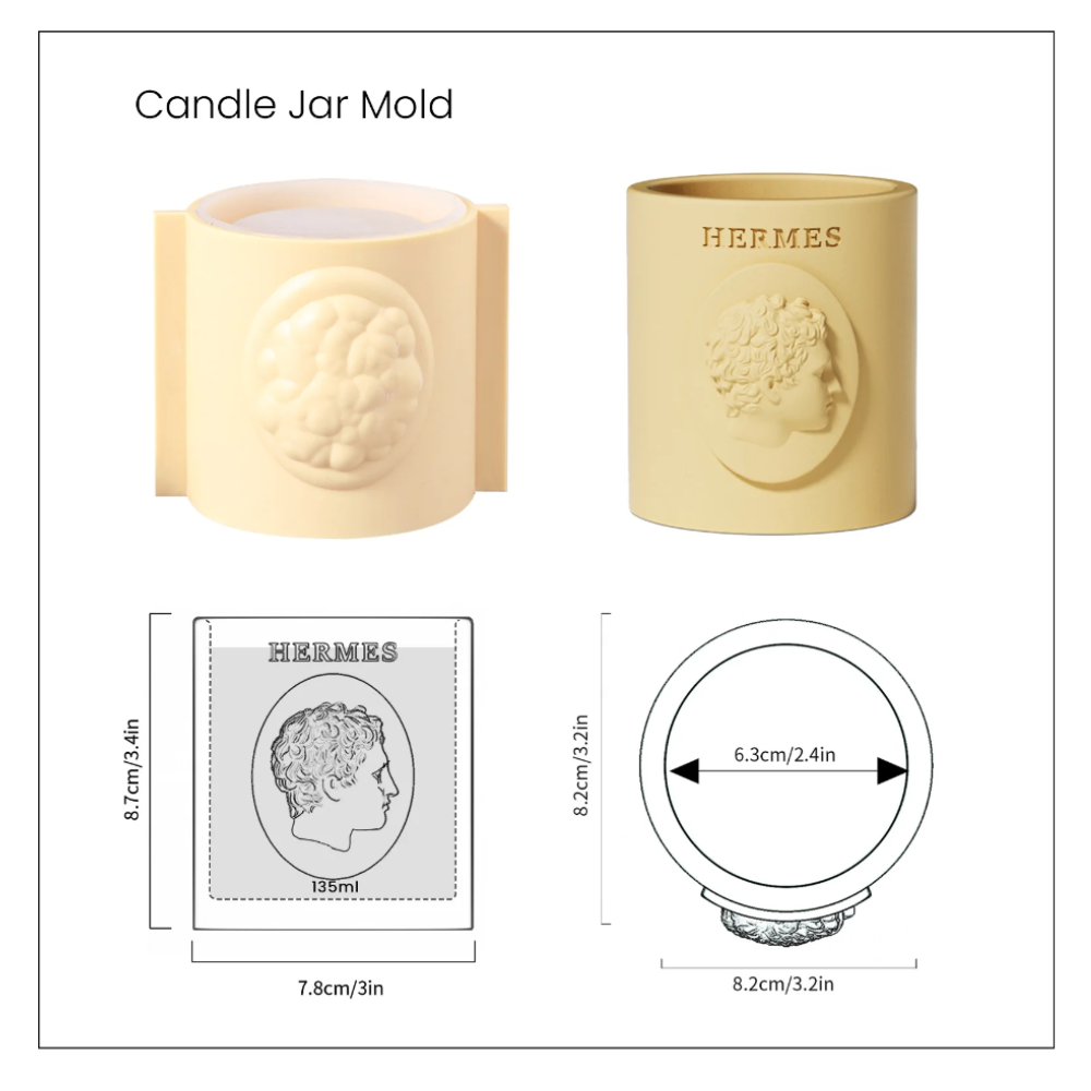 Boowan Nicole: HERMES Candle Jar only Silicone Mould