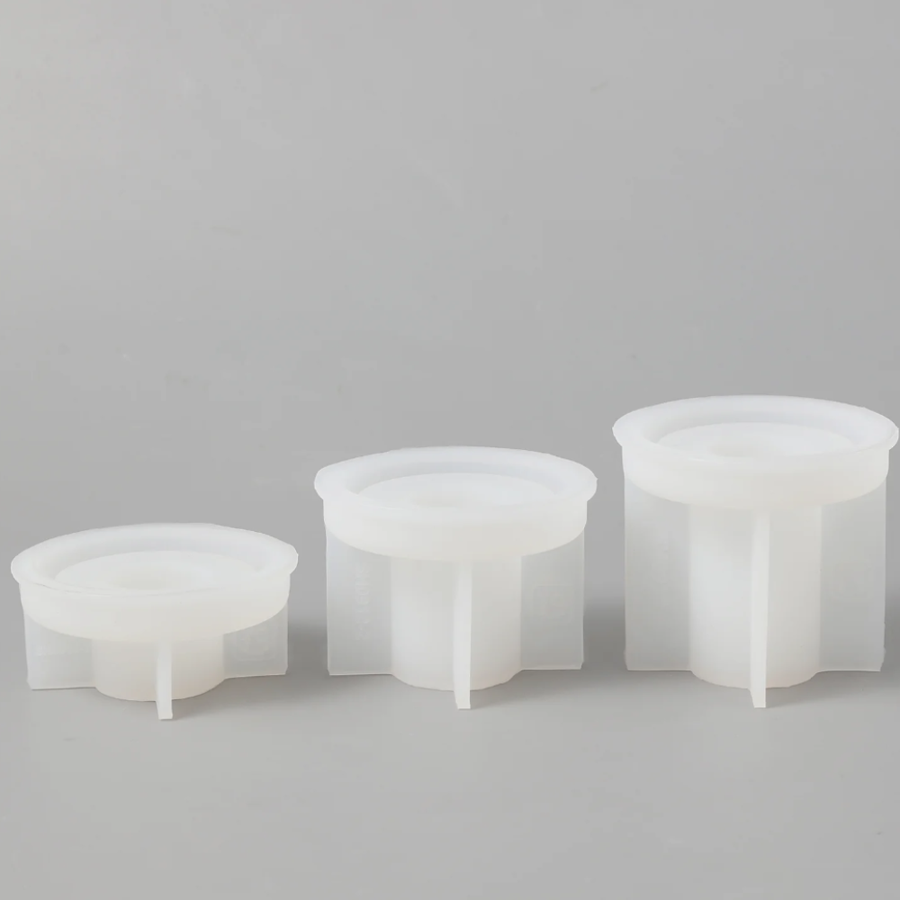 Boowan Nicole: A Set of three Geometric Simple Taper Candle Holder Silicone Mold