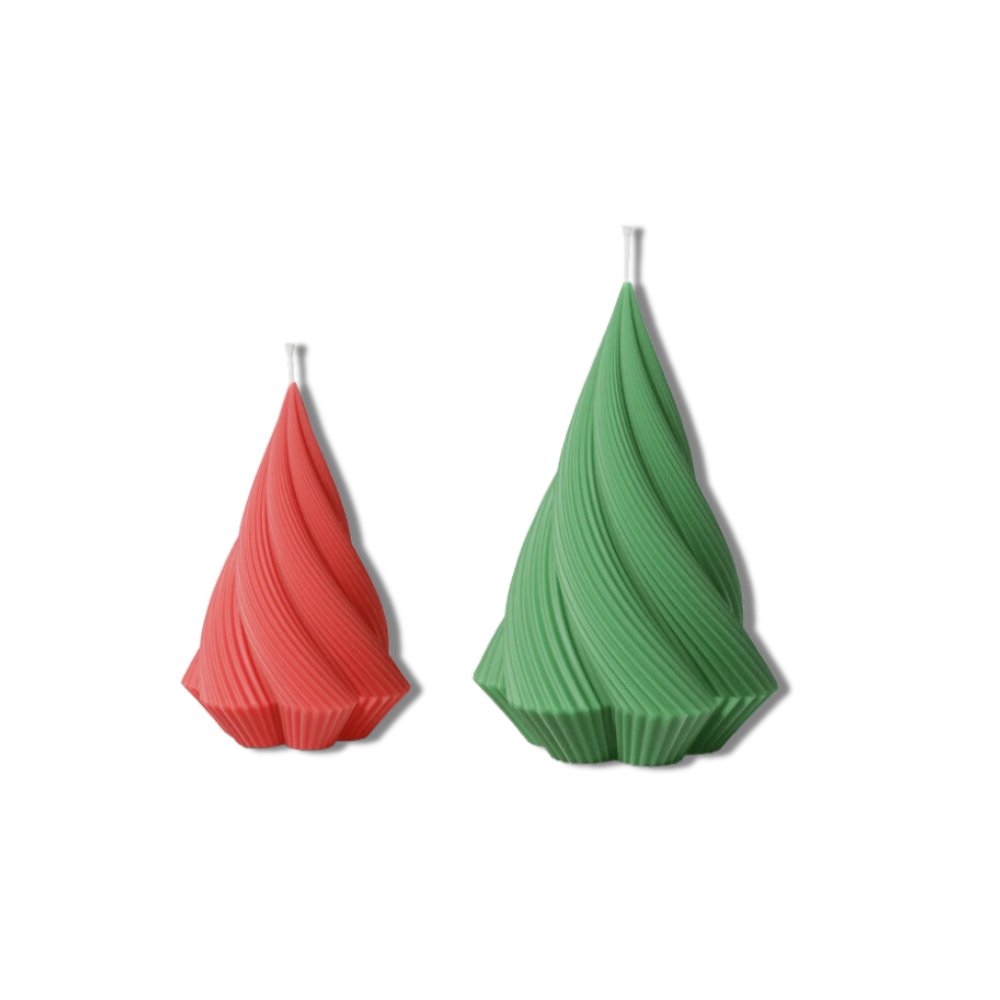 Spiral Cone Christmas Tree Silicone Candle Mold