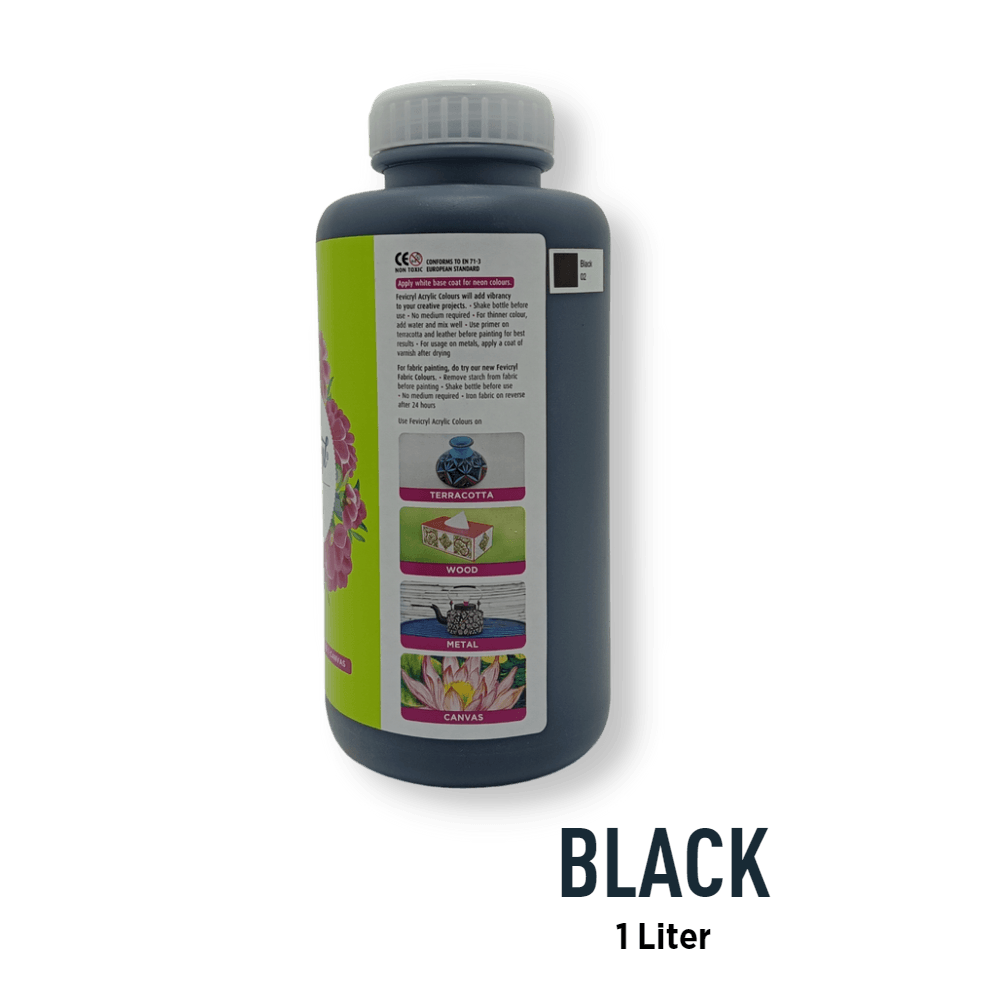 Textile Color Paint, Black, 500 ml, 1 Bottle