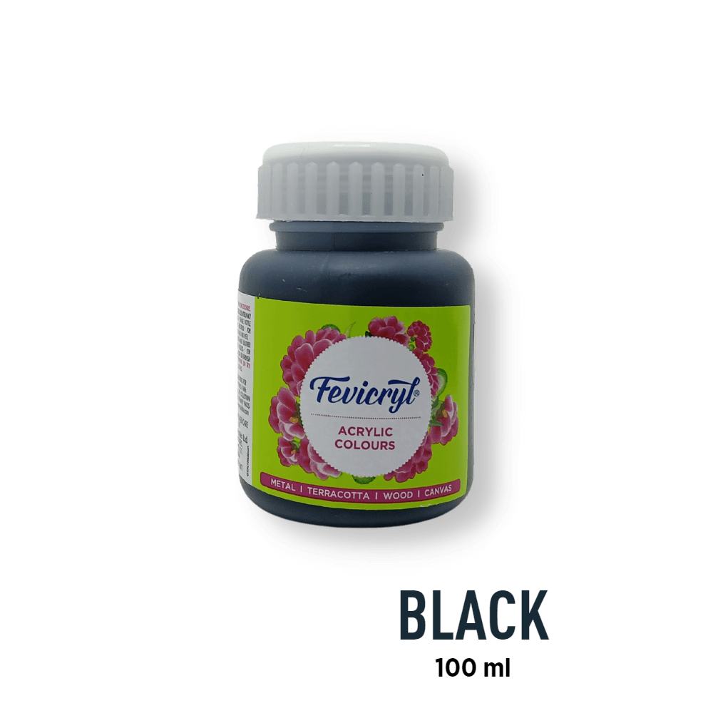 Fevicryl Acrylic Paint - Black (02)