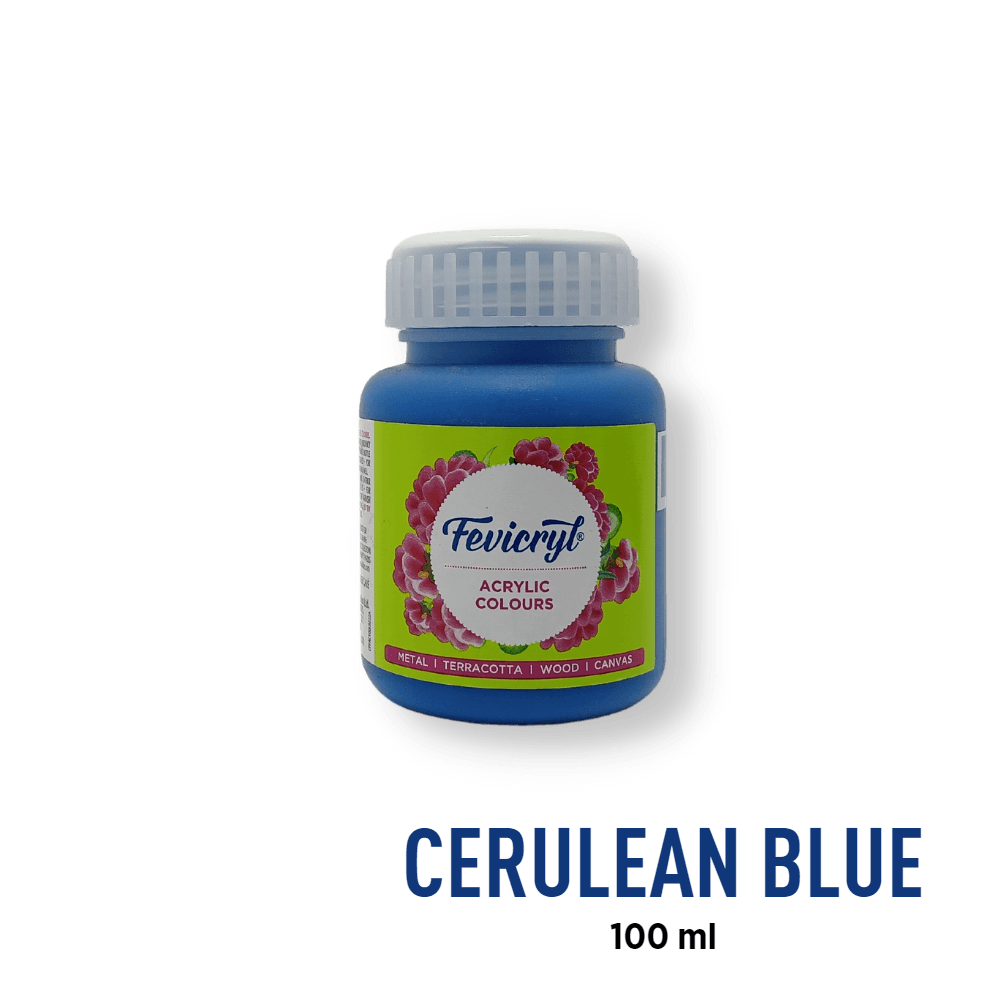 Fevicryl Acrylic Paint - Cerulean Blue (32) - BohriAli.com