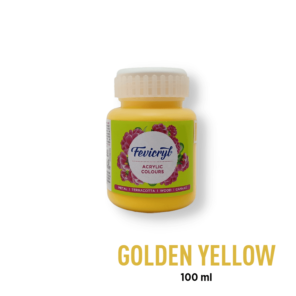 Fevicryl Acrylic Paint - Golden Yellow (09) - BohriAli.com