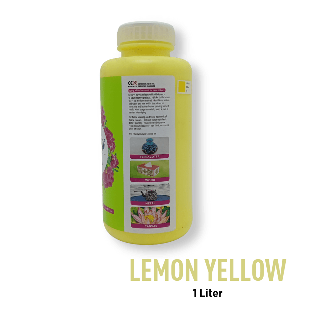 Fevicryl Acrylic Colour – 15ml (Lemon Yellow)