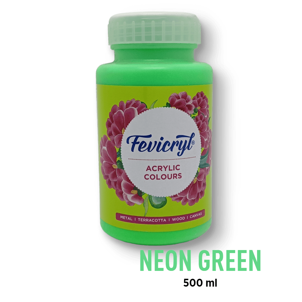 Fevicryl Acrylic Paint - Neon Green (012) - BohriAli.com
