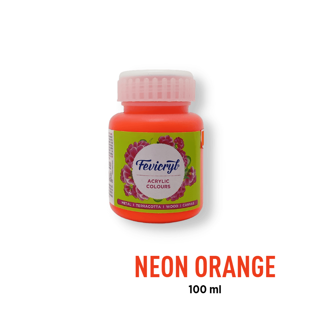 Fevicryl Acrylic Paint - Neon Orange (017) - BohriAli.com