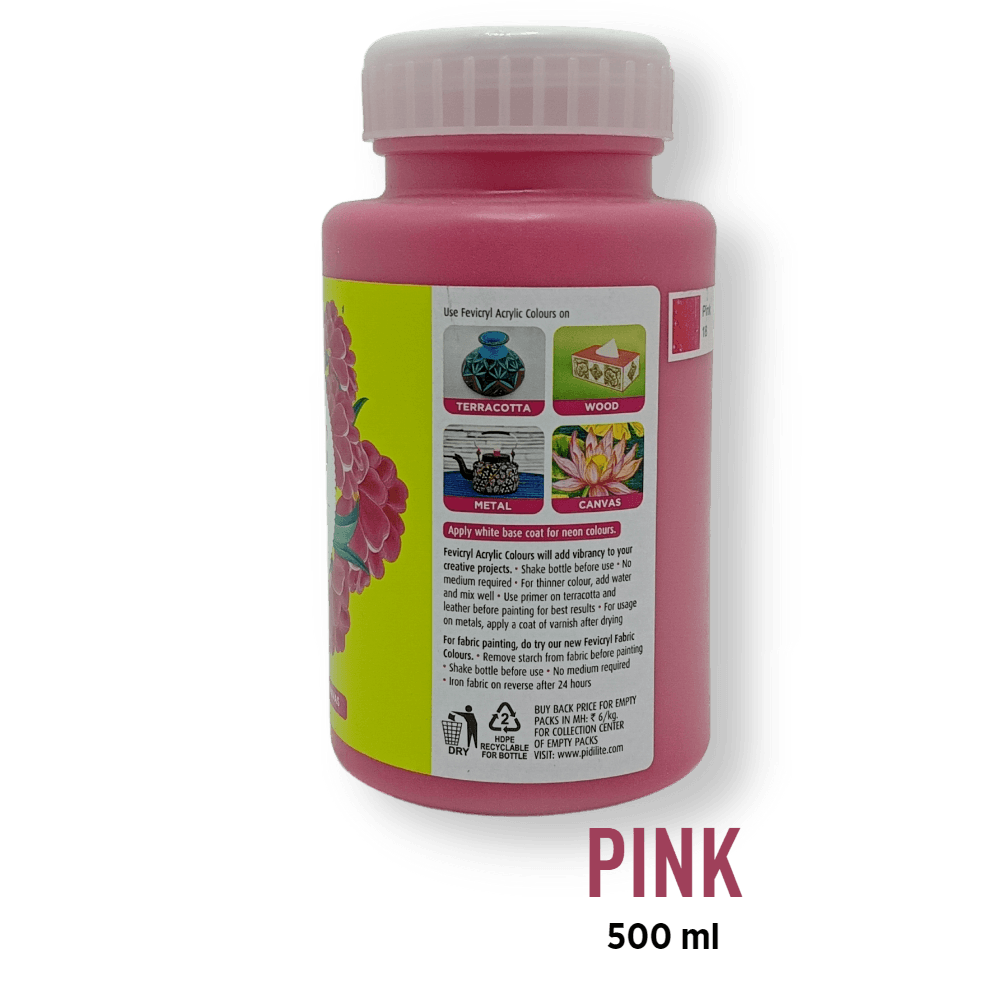 Fevicryl Acrylic Paint - Pink (18) - BohriAli.com