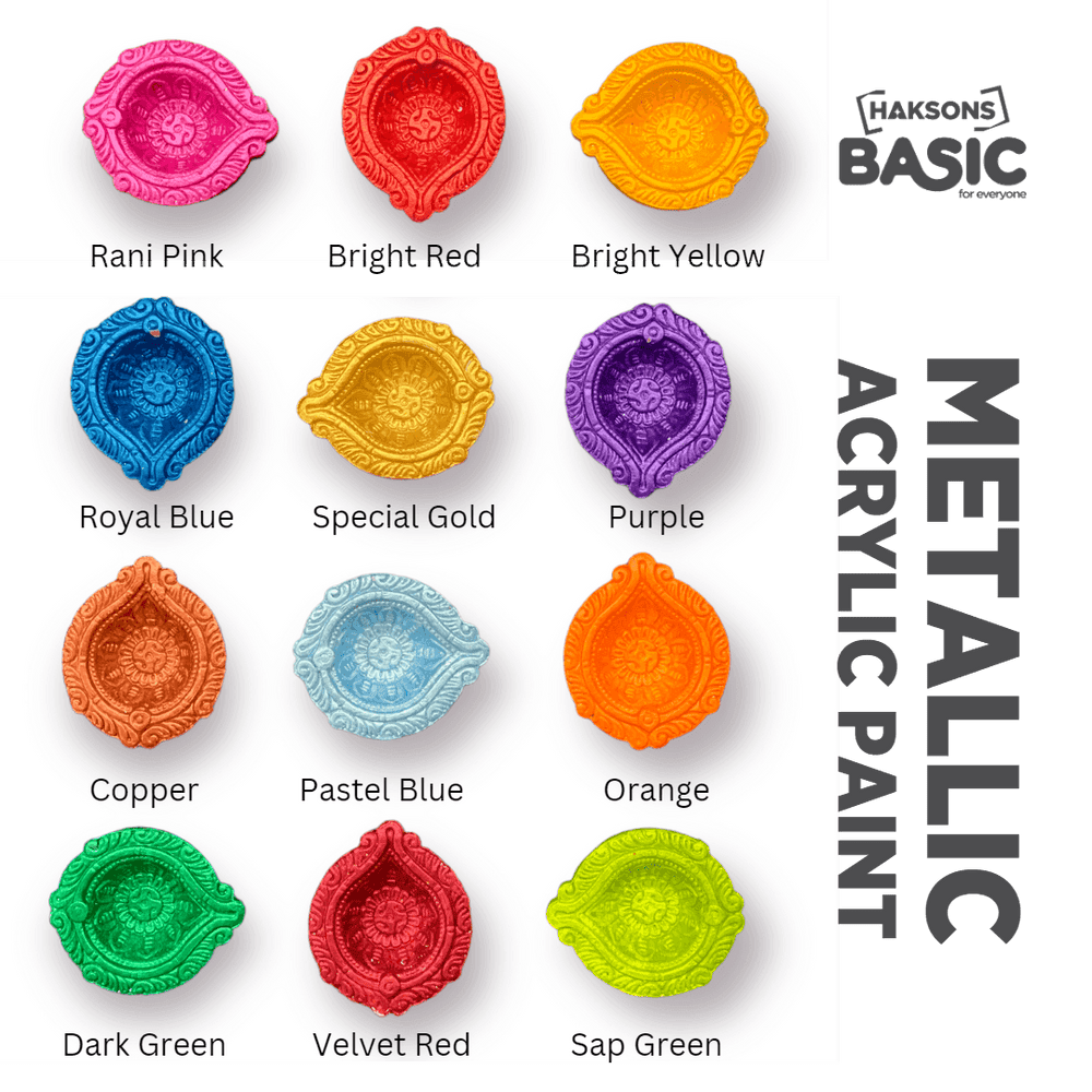 Haksons Metallic Acrylic Paint Pack of 12