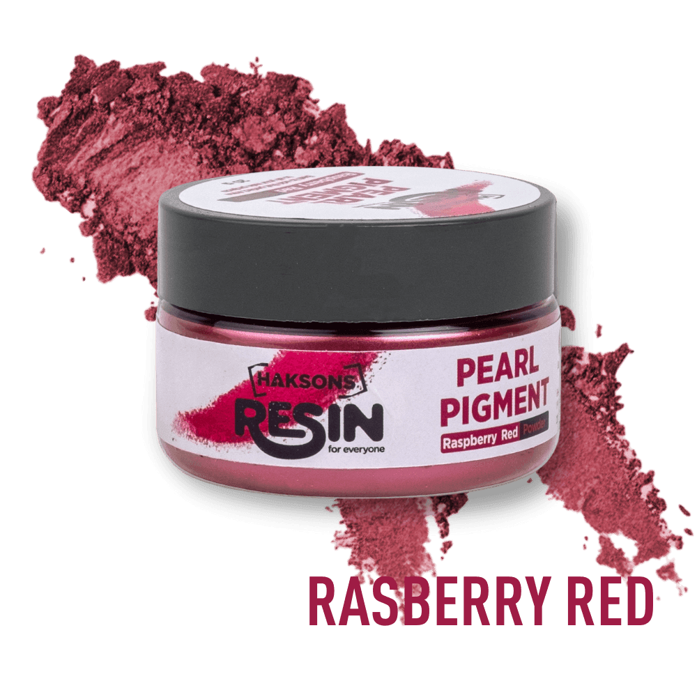 Pearl Raspberry Back Labewl Haksons Pearl Pigments (Mica Powders) - Raspberry Red | Velvet Sheen